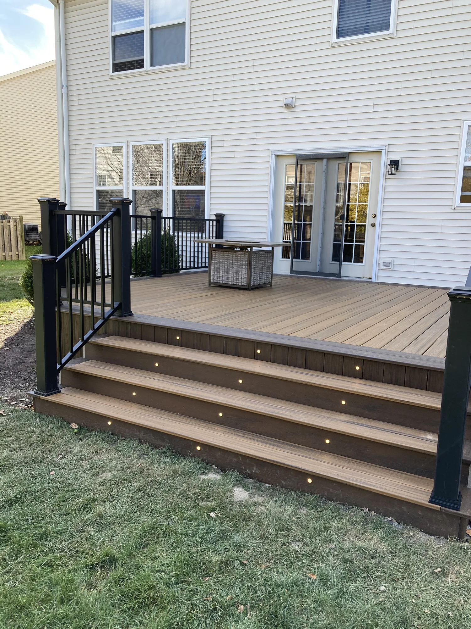 Composite deck built by EZ Custom Homes in New Lenox, IL