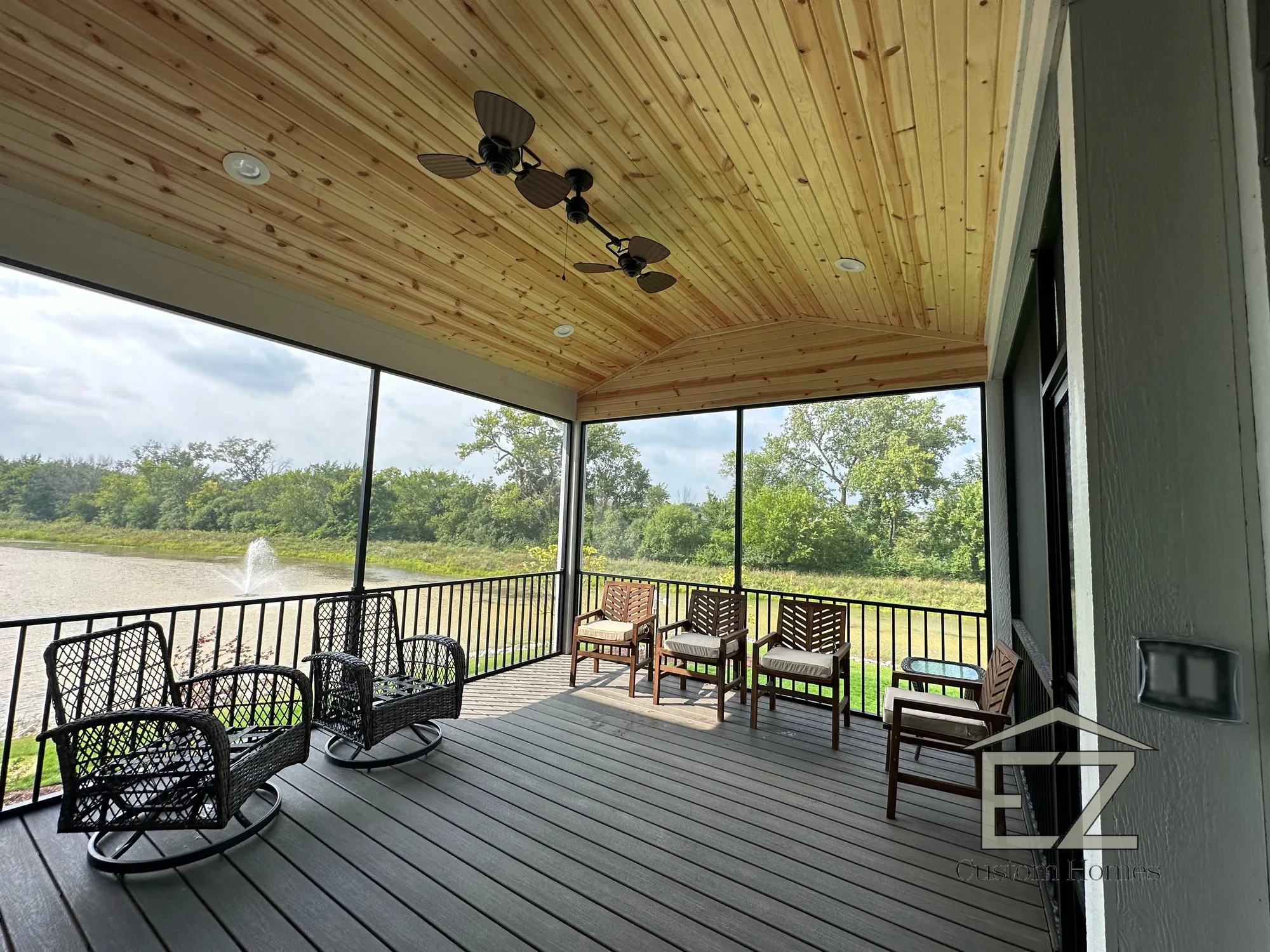 Covered patio built by EZ Custom Homes in New Lenox, IL
